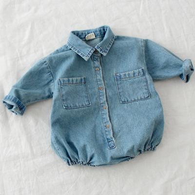 China 2021 Autumn New Baby Cotton Denim Suit Triangle Overalls 100% Unisex Brother Outfit High Quality Soft Denim Overalls for sale