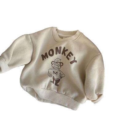 China The main anti-shrinkage baby 2021 autumn and winter new baby tops children thickened long-sleeved tops for sale