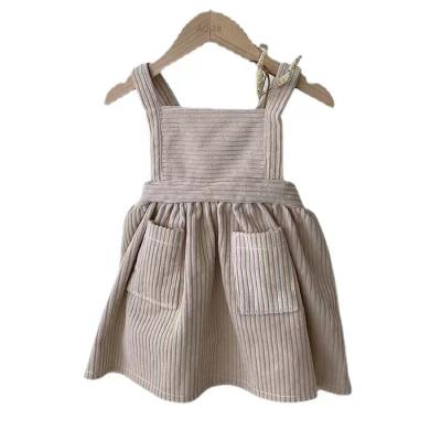 China Baby's first spring casual Korean children's corduroy dress one-year-old female senator vest skirt 100-day baby art for sale