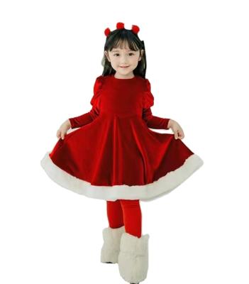 China 2022 New Girls Formal Dress Plush Skirt Christmas Anti-Shrink Dress for sale