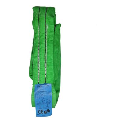 China 2Ton Polyester Safety Factor 7:1 Width 60mm Synthetic Fiber Polyester Woven Round Lifting Sling for sale