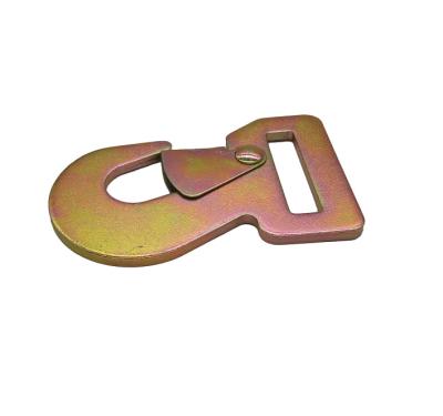 China Safety Steel Heavy Duty 50mm Flat Grab Snap Hook For Webbing Tie Down Adjuster for sale