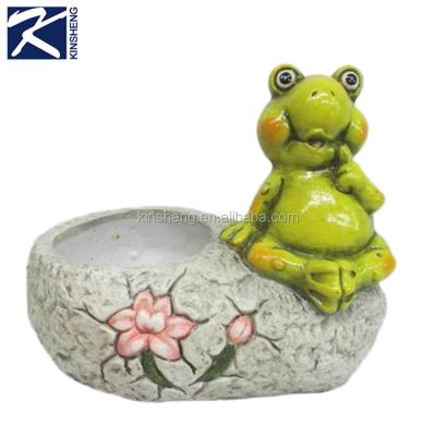 China Cute Frog Animal Shape Garden Plant Decor Ceramic Planter Flower Pots Garden Planters Pots for sale