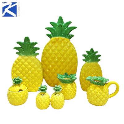 China Sustainable New Products Pineapple Shaped Stoneware Teapot Porcelain Teapot Sets for sale