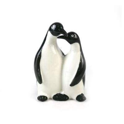 China Xmas Home Cute Ceramic Penguin Living Room Porcelain Decoration Statue Animal Handmade Ornament for sale