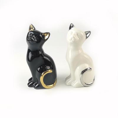 China Home Decoration Cat Souvenir Gift Porcelain Animal Ceramic Figurine Home Making Decoration Home Decor for sale