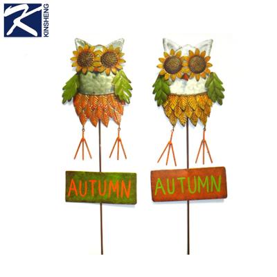 China Wholesale Decorative Christmas Owl Good Quality Metal Garden Stake, Wrought Iron Garden Stake for sale