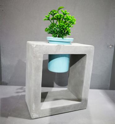 China Indoor Chinese Style Cement Flower Pot Holder Ceramic Modern Decorative Artificial Flower Pot for sale