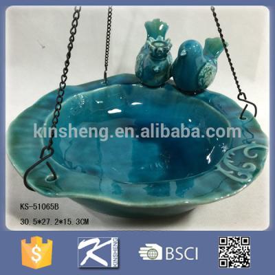 China America Antique Porcelain Bird Hanging Bath For Garden Decoration for sale