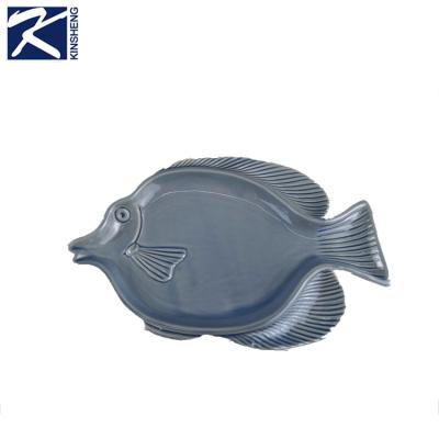 China Viable Sea Animal Fish Shaped Dish , Porcelain Dishes , Fish Shaped Dish for sale