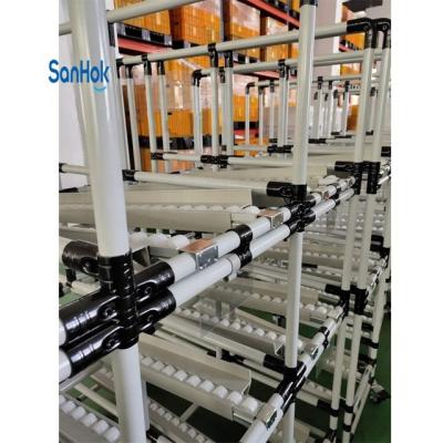 China High Quality Sturdy Anti-Static Fixed PVC Track Support Sturdy White And Black Fluid Roller Partition For Fixing Lean Material Pipe Rack Box for sale