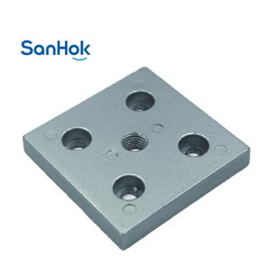 China Fixed Industrial Metal End Aluminum Profile Support Connector With Screw Hole for sale