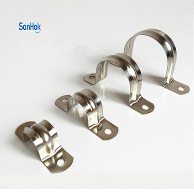 China Bench and Pipe Fittings Manufacturer Customized Stainless Steel Metal Conduit Saddle Pipe Fixed Clip for sale