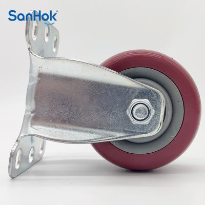 China Hot Selling 4 Inch Medium Duty Rigid Rigid Plate Caster Wheel For Trolley for sale