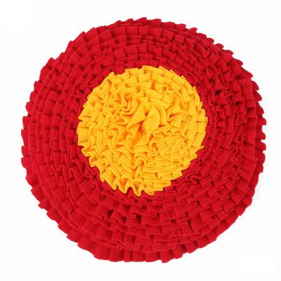 China Breathable Slow Feeding Pad Mat Covering Dog Breathable Red Color Driver Sniffle Feeder Red Color Forager Skills Stress Round Shape Relief Mat for sale