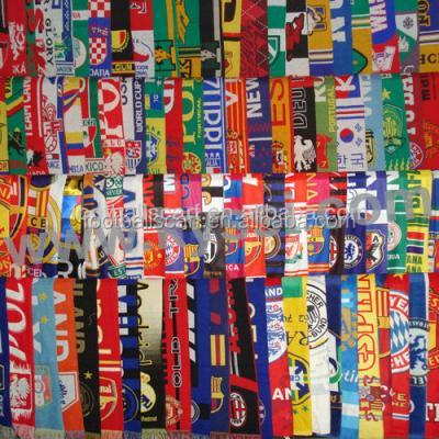 China Long Double Sided Knitting Jacquard Football Scarf for sale