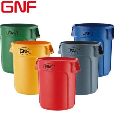 China GNF Sustainable Round 75/121L Plastic Waste Basket Waste Bins Bin Restaurant With Lid And Trolley for sale