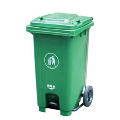 China GNF 120L/240L Foot Pedal Trash Can Waste Bin Plastic Outdoor Mobile Basurero Eco-Friendly Sustainable Trash Bins Public Trash Can With Wheels for sale