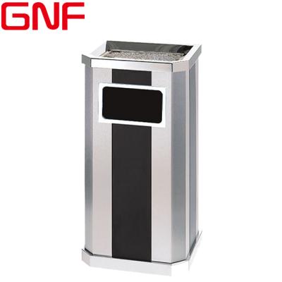 China GNF Sustainable Rectangle Stainless Steel Indoor Outdoor Public Waste Bins for sale