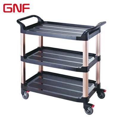 China Restaurant GNF good quality 3 layers mobile restaurant serving cart room service food cart for hotel for sale