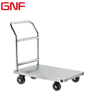 China GNF Durable High Quality Heavy Duty Stainless Steel Hand Trolley Truck Platform Cart for sale