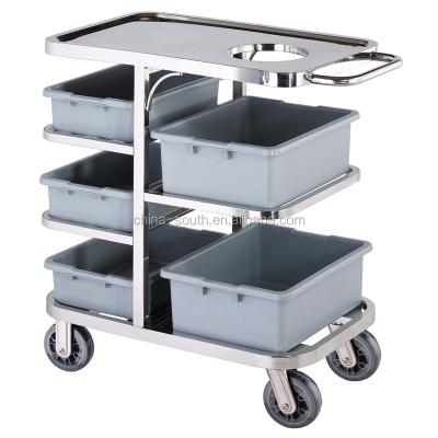 China Wholesale Hotel Service Cart Restaurant Collecting Trolley Hotel Liquor Serving Cart for sale