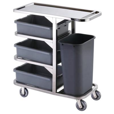 China Durable Hotel Metal GNF Commercial Cleaning Cart For Dish Collection for sale