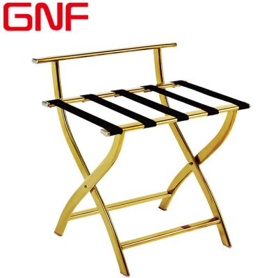 China GNF Contemporary Metal Hotels Folding Stainless Steel Strong Luggage Carrier Luggage Rack for sale