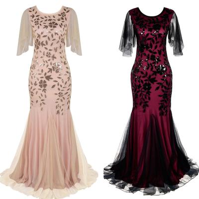 China Local Mermaid Women's Local Dress 1920s Decorative O-Neck Sequin Even Prom Dress Breathable Dress Dress for sale