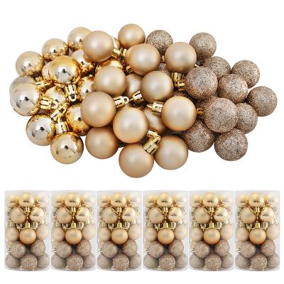 China TKYGU European Style Popular 24pcs 3 cm Plastic Christmas Ball Ornaments Commercial Outdoor Christmas Tree Balls Customize for sale