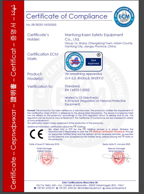 CE - Nantong Kaen Safety Equipment Co., Ltd.