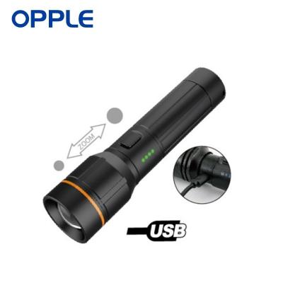 China OPPLE LED USB Recharargeable Camping Flashlight Emergency 20W Flashlight Waterproof Torch Light Powerful Outdoor Camp for sale