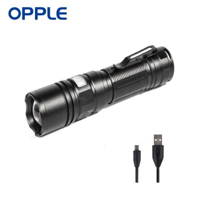 China OPPLE LED Flashlight Emergency USB Recharargeable 5W Powerful Outdoor Camp Torch Camping Waterproof Light for sale