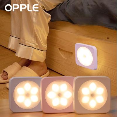 China OPPLE Modern Wireless Floral Bedroom Decor Smart Motion Sensor Magnetic Children's Gift Night Lamp White Led Night Light for sale