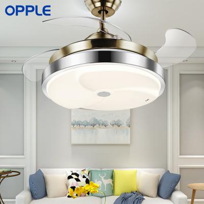 China OPPLE Windy Modern Smart Retractable Lumen Free Living Room Modern Ceiling Lights Remote Control Blink Fan High for sale