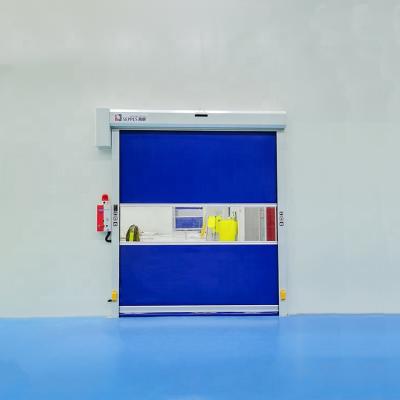 China Industrial Quick Rolling Door Dustproof PVC Factory PVC Roll Up Door With Blue Radar Tooth for sale