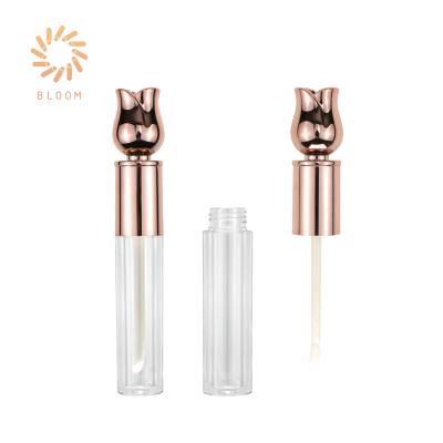 China Fashionable 5.5ml Flower Shape Beautiful Unique Empty Lip Gloss Tube Custom for sale