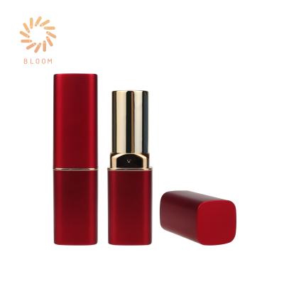 China Hot Sale Custom Made Cosmetic Lip Packaging Matte Red Plastic Square Empty Lipstick Tube for sale