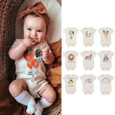 China Summer New Baby Cotton Romper Triangle Regular Baby Overalls Cute Printed Short Sleeve Romper for sale