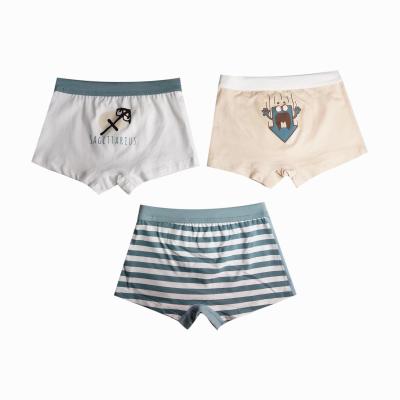 China Cotton Boys Teenage Boxer Briefs Cute Children Underwear Breathable Cartoon Teen Boneless Boy Underwear for sale