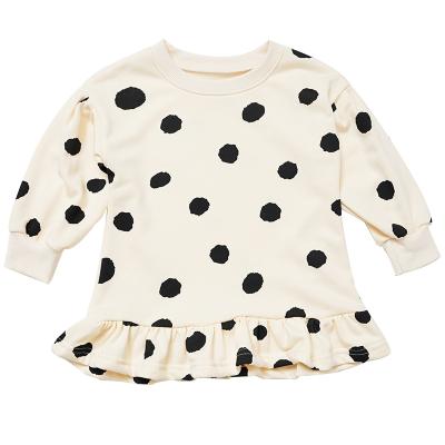 China Girl's Fashionable Long-sleeved Polka Dot Dress New Children's Sweater Skirt Dress Korean Skirt for sale