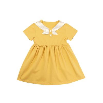 China 2021 Summer Washable Baby Dress New Korean Girl Doll Collar Cotton Skirt Child Princess Dress for sale