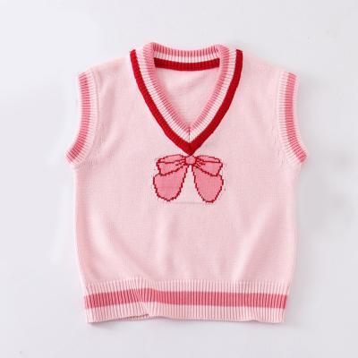 China 2021 Anti-Shrink New OEM Autumn Winter College Style Baby Knitted Vest Sweater Children's Sweater for sale