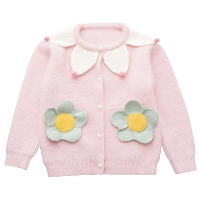 China Baby Kids Anti-Shrink Sweater Knitted Twist Cardigan For Girls Baby Girls Long Sleeve Top Jacket for sale