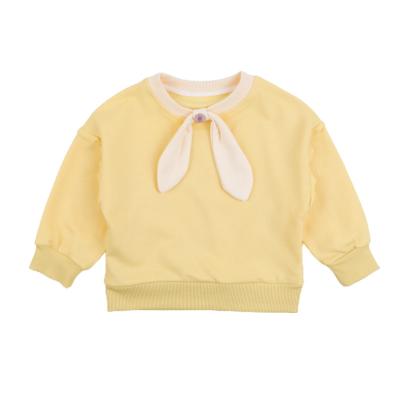 China New Baby Cute Children's Sweater Girls Bow Tie Anti-Shrink Shirt Loose Long Sleeve T-shirt for sale