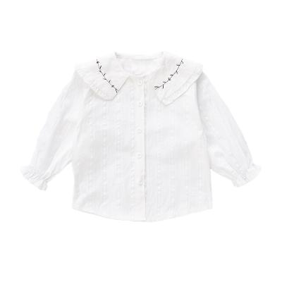 China Anti-Shrinkage Girls Spring Clothes Shirt Teens Girls Coat Collar Doll New Autumn White Shirt for sale