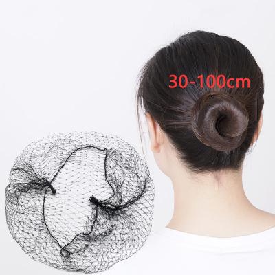 China Good Quality 100cm Bun Hairnet Nylon Black Invisible Hairnets Sleeping Weaving Disposable Hairnets Elastic Hairnets For Wigs for sale