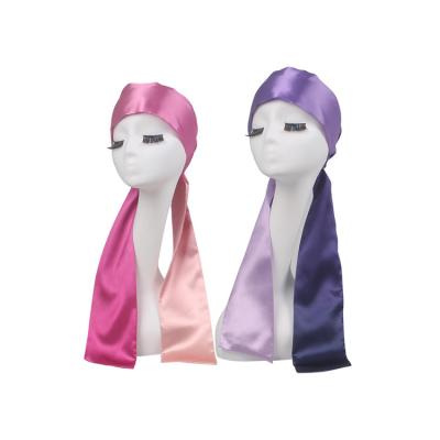 China Moq bass silky bass headwrap soft touch gradient logo satin head wrap custom made master band private label for sale