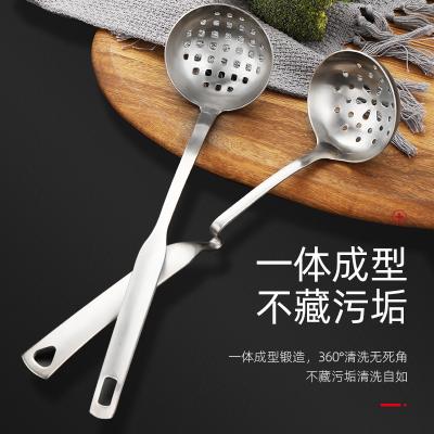 China Factory new arrival 304 slotted stainless steel spoon soup pocket household porridge hot sale stocked public spoon for sale