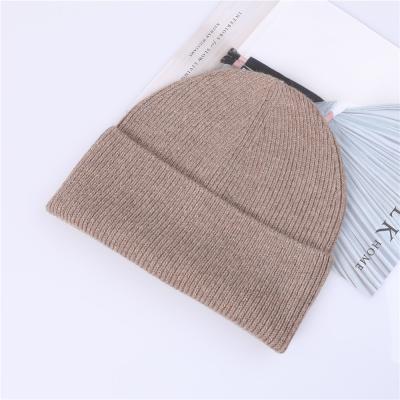 China COMMON Fashion Plain Winter Hat Wool Knit Beanies With Custom Embroidery For Adult for sale